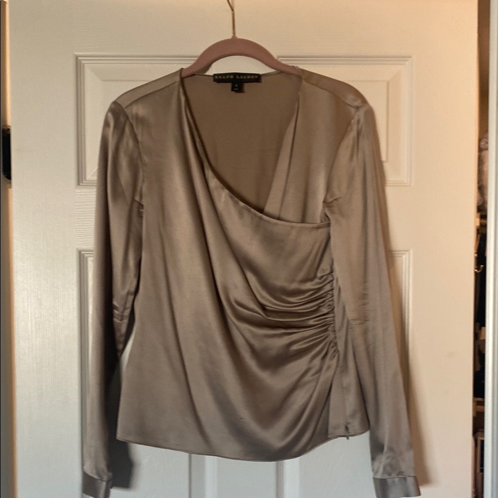 Ralph Lauren Black Label Women's Satin Silk Top